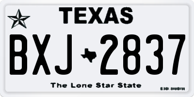 TX license plate BXJ2837