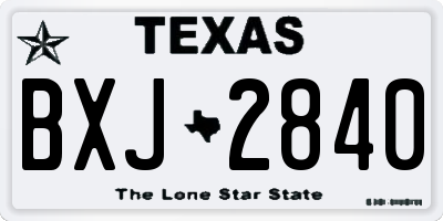 TX license plate BXJ2840