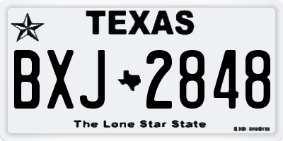 TX license plate BXJ2848