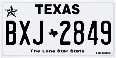 TX license plate BXJ2849