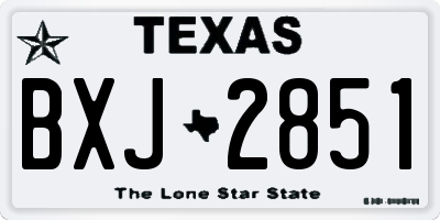 TX license plate BXJ2851