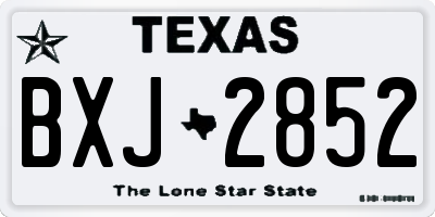 TX license plate BXJ2852