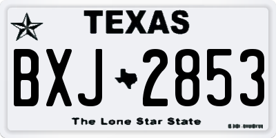TX license plate BXJ2853