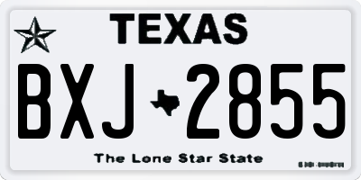 TX license plate BXJ2855