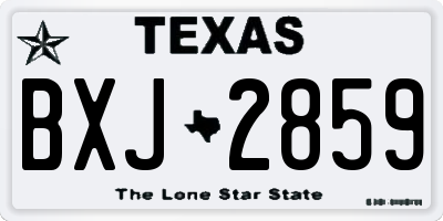 TX license plate BXJ2859