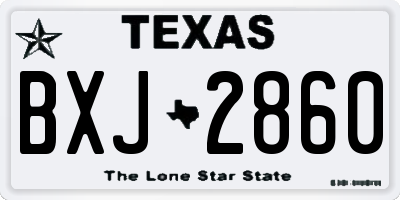 TX license plate BXJ2860