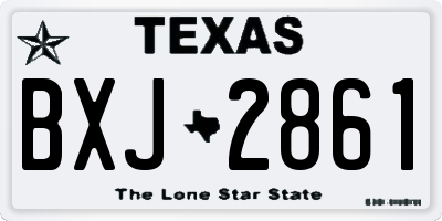 TX license plate BXJ2861