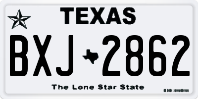 TX license plate BXJ2862