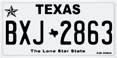 TX license plate BXJ2863