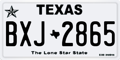 TX license plate BXJ2865