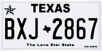 TX license plate BXJ2867