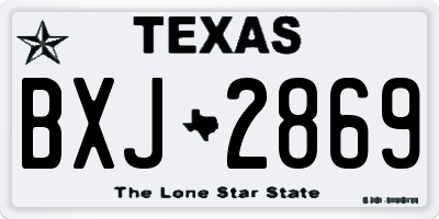 TX license plate BXJ2869