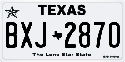 TX license plate BXJ2870