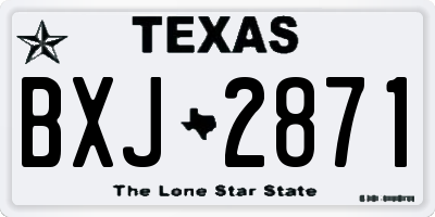 TX license plate BXJ2871