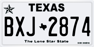 TX license plate BXJ2874