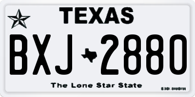 TX license plate BXJ2880