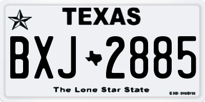TX license plate BXJ2885