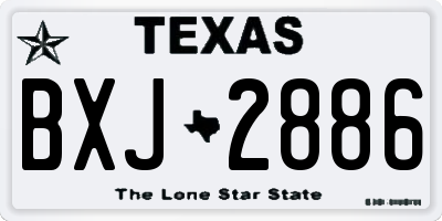TX license plate BXJ2886