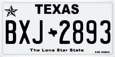 TX license plate BXJ2893