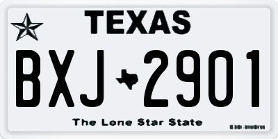 TX license plate BXJ2901