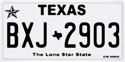 TX license plate BXJ2903