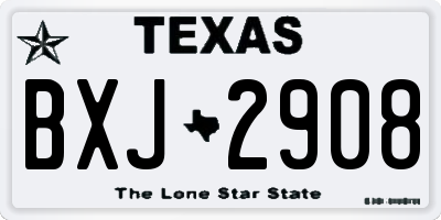 TX license plate BXJ2908