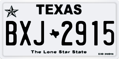 TX license plate BXJ2915