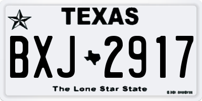TX license plate BXJ2917