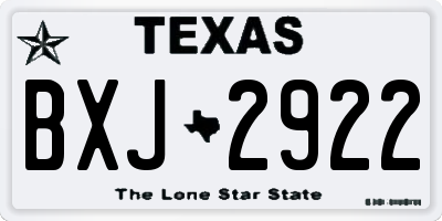 TX license plate BXJ2922