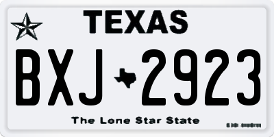 TX license plate BXJ2923
