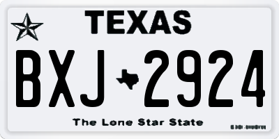 TX license plate BXJ2924