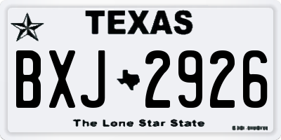 TX license plate BXJ2926