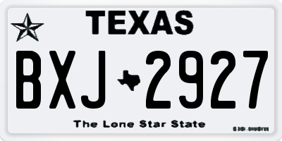 TX license plate BXJ2927