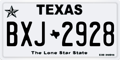 TX license plate BXJ2928