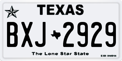 TX license plate BXJ2929