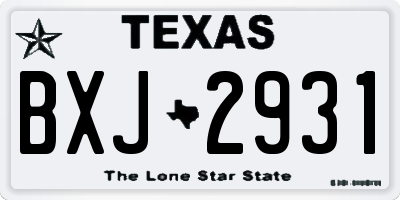 TX license plate BXJ2931