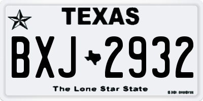 TX license plate BXJ2932