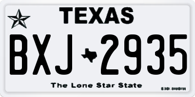 TX license plate BXJ2935