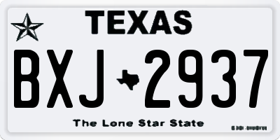 TX license plate BXJ2937
