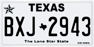 TX license plate BXJ2943