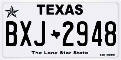 TX license plate BXJ2948