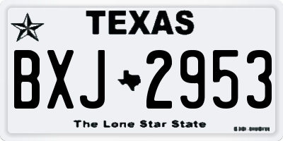 TX license plate BXJ2953