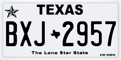 TX license plate BXJ2957