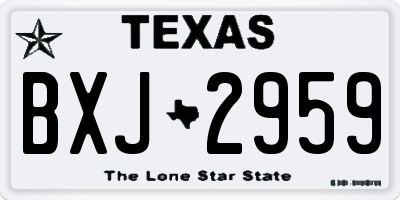 TX license plate BXJ2959