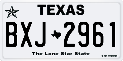 TX license plate BXJ2961