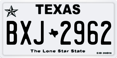 TX license plate BXJ2962