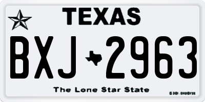 TX license plate BXJ2963