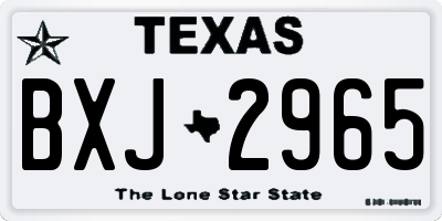 TX license plate BXJ2965