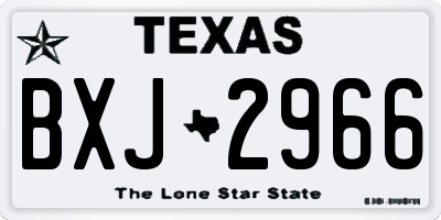 TX license plate BXJ2966
