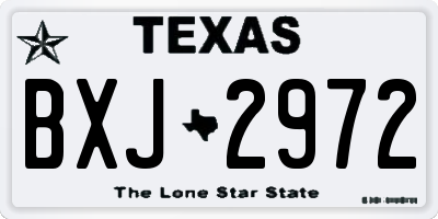 TX license plate BXJ2972